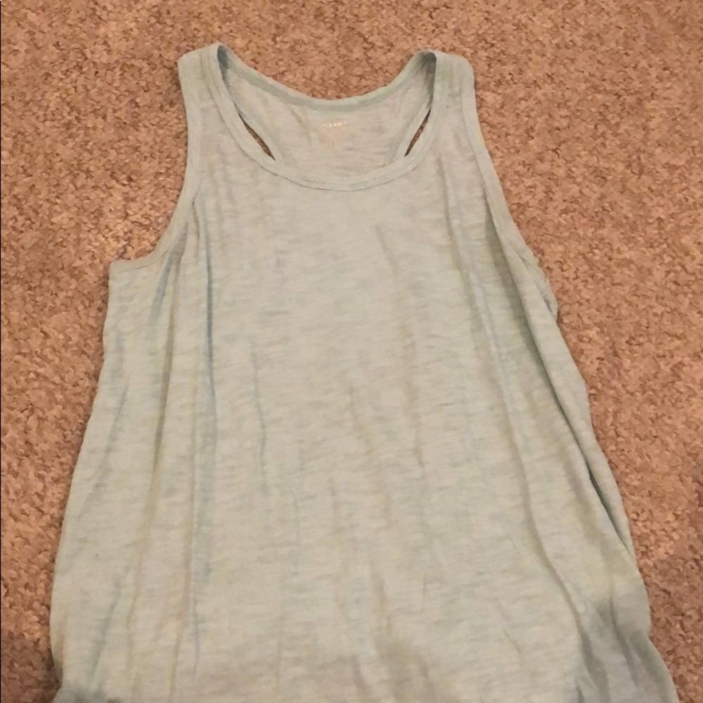 blue tank top